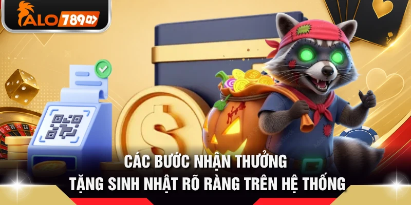 Các bước nhận thưởng tặng sinh nhật rõ ràng trên hệ thống